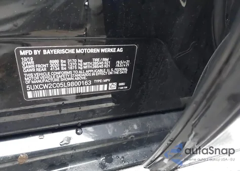 2020 BMW X7 xDrive40I z USA, uszkodzony, nr VIN 5UXCW2C05L9B00163